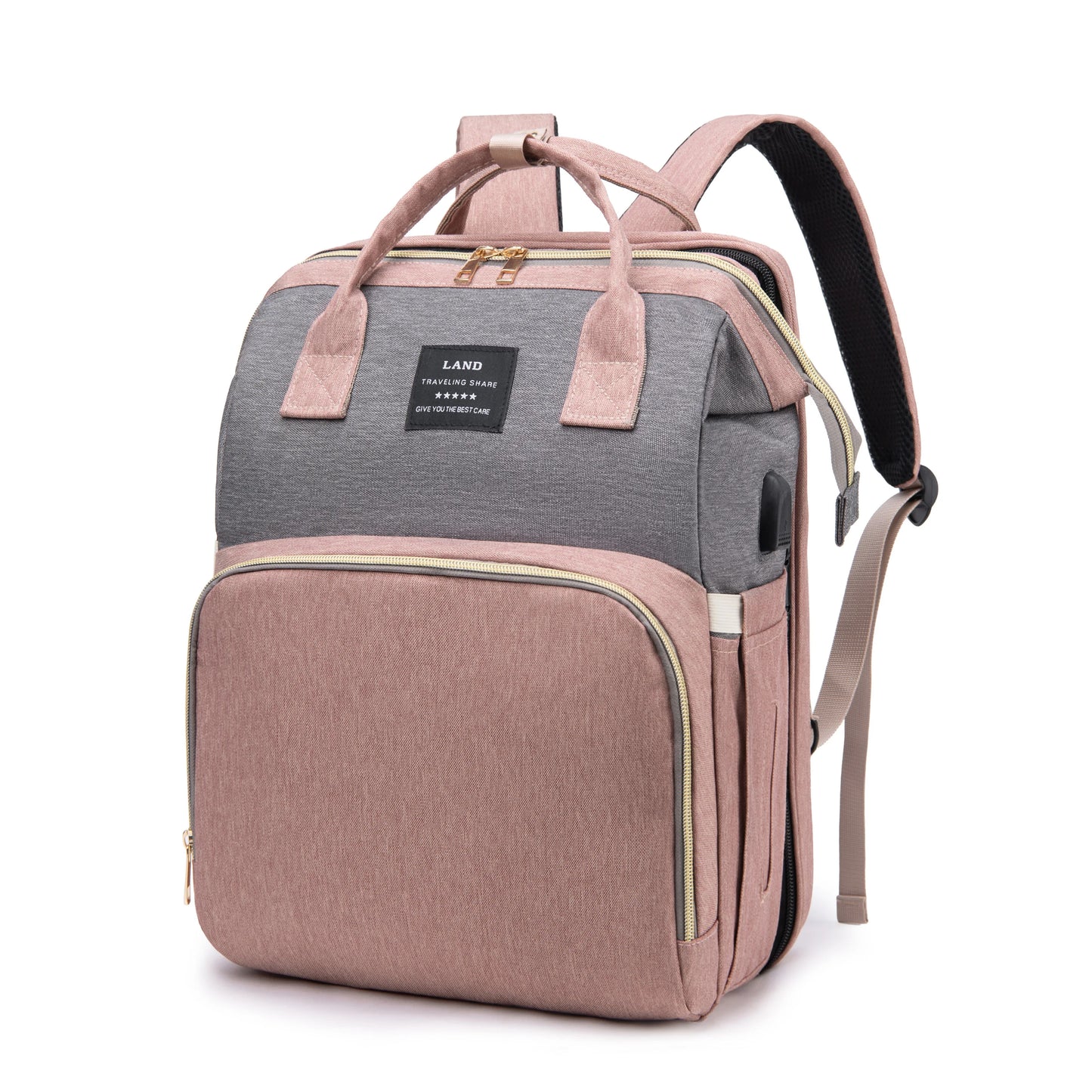 Multifunktionale Wickeltasche mit integrierter Wickelstation