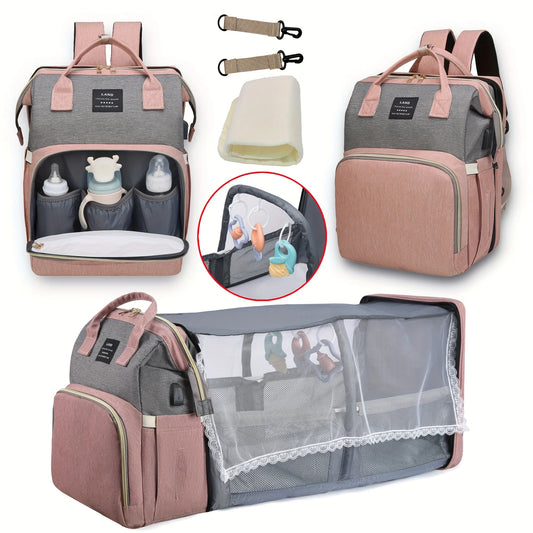 Multifunktionale Wickeltasche mit integrierter Wickelstation